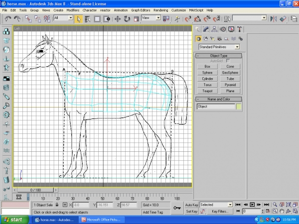 Creation of 3d horse: Step 1
